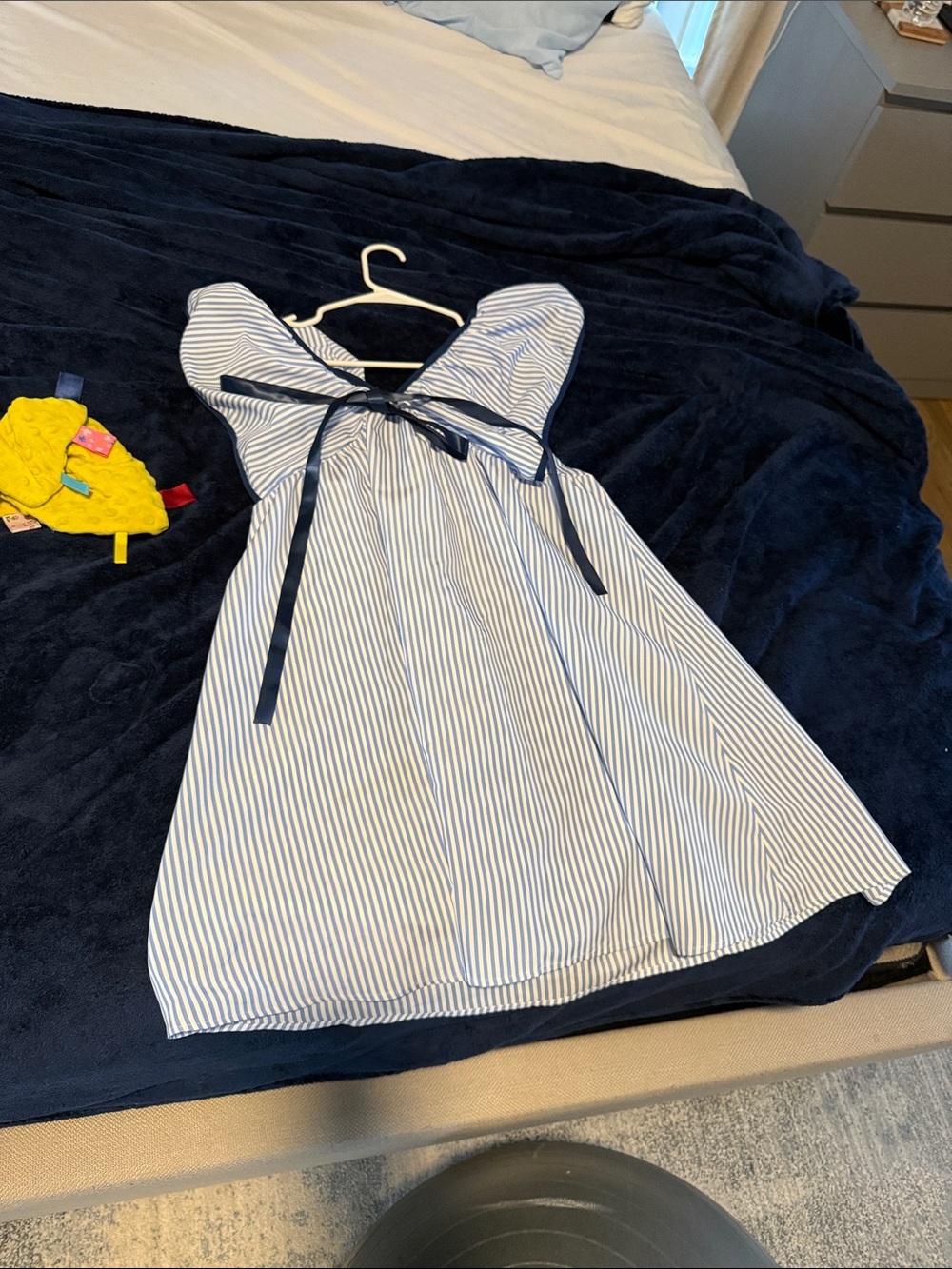 Women Navy Stripe Bow-Front Sundress